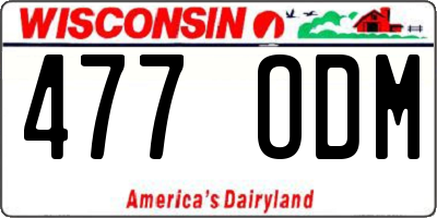 WI license plate 477ODM