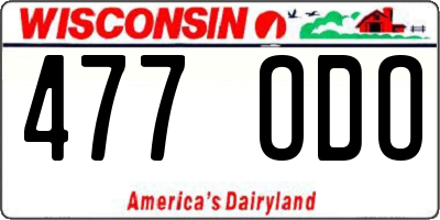 WI license plate 477ODO