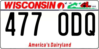 WI license plate 477ODQ