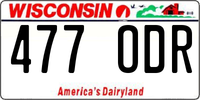 WI license plate 477ODR