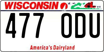 WI license plate 477ODU
