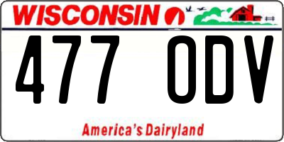 WI license plate 477ODV