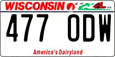 WI license plate 477ODW