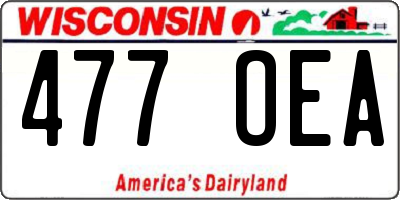 WI license plate 477OEA