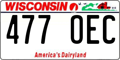 WI license plate 477OEC