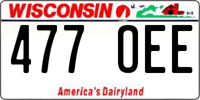 WI license plate 477OEE