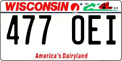 WI license plate 477OEI
