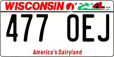 WI license plate 477OEJ