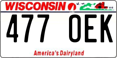 WI license plate 477OEK