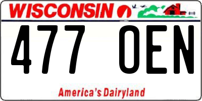 WI license plate 477OEN