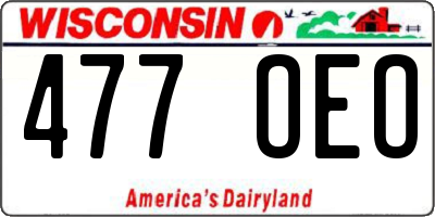 WI license plate 477OEO