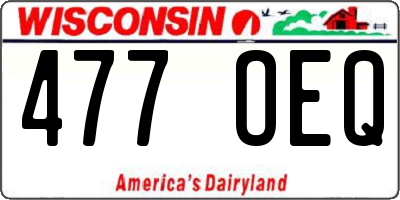 WI license plate 477OEQ