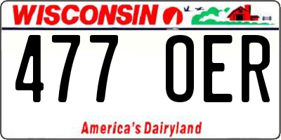 WI license plate 477OER