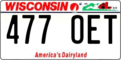 WI license plate 477OET