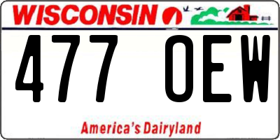 WI license plate 477OEW