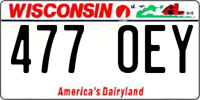 WI license plate 477OEY