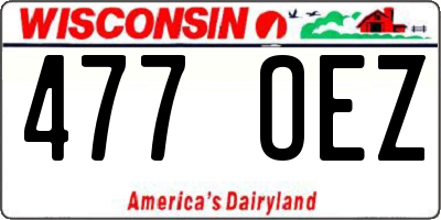 WI license plate 477OEZ
