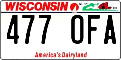 WI license plate 477OFA
