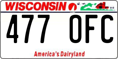 WI license plate 477OFC
