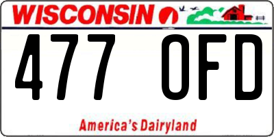 WI license plate 477OFD