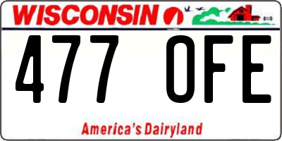 WI license plate 477OFE