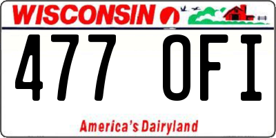 WI license plate 477OFI