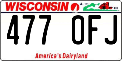 WI license plate 477OFJ
