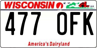 WI license plate 477OFK