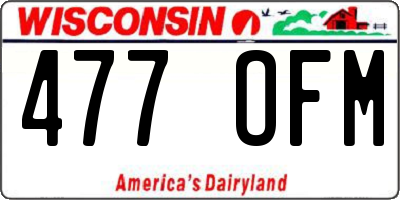 WI license plate 477OFM