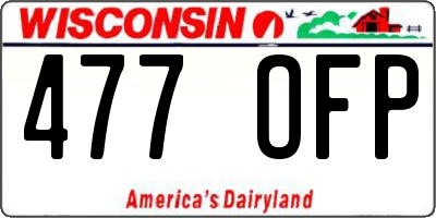 WI license plate 477OFP