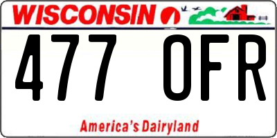 WI license plate 477OFR