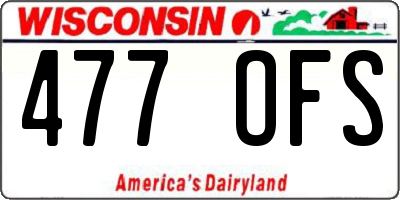 WI license plate 477OFS