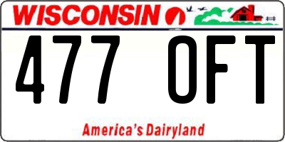 WI license plate 477OFT
