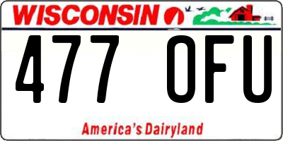 WI license plate 477OFU