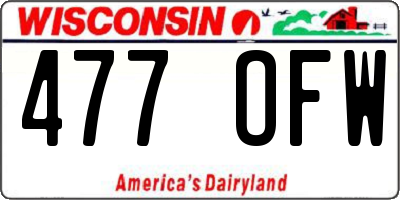 WI license plate 477OFW