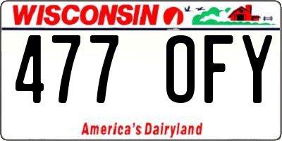 WI license plate 477OFY