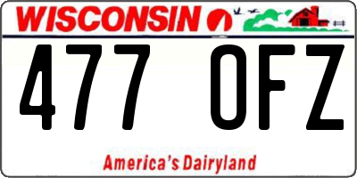 WI license plate 477OFZ