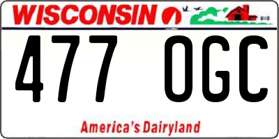 WI license plate 477OGC