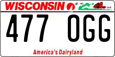WI license plate 477OGG