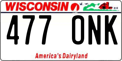 WI license plate 477ONK