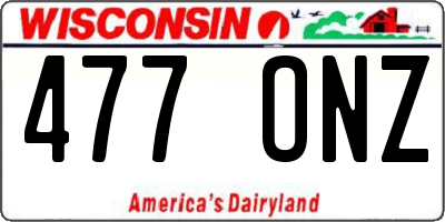WI license plate 477ONZ