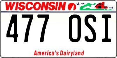 WI license plate 477OSI