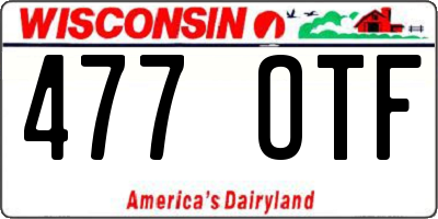 WI license plate 477OTF