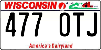 WI license plate 477OTJ
