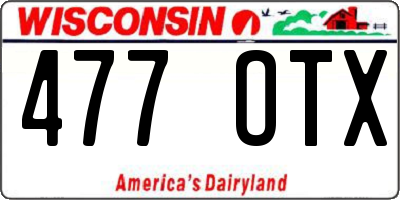 WI license plate 477OTX