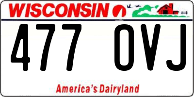 WI license plate 477OVJ