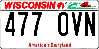 WI license plate 477OVN