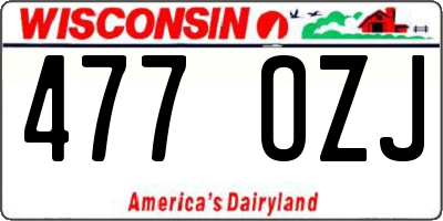 WI license plate 477OZJ