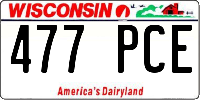 WI license plate 477PCE