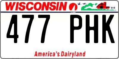 WI license plate 477PHK